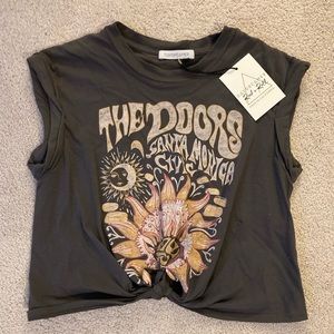 Daydreamer The Doors front knot crop top